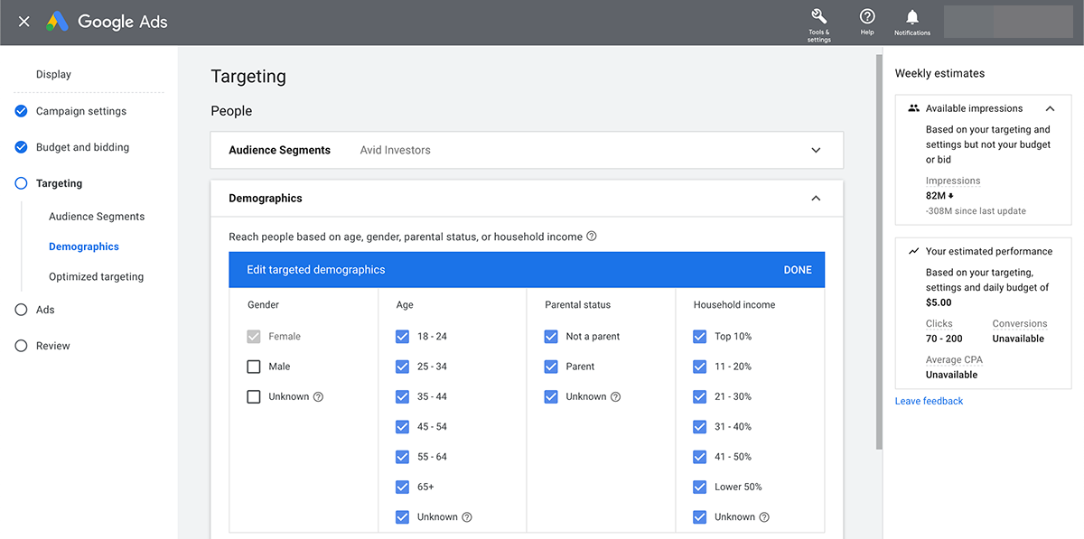 target specific audiences in Google Ads